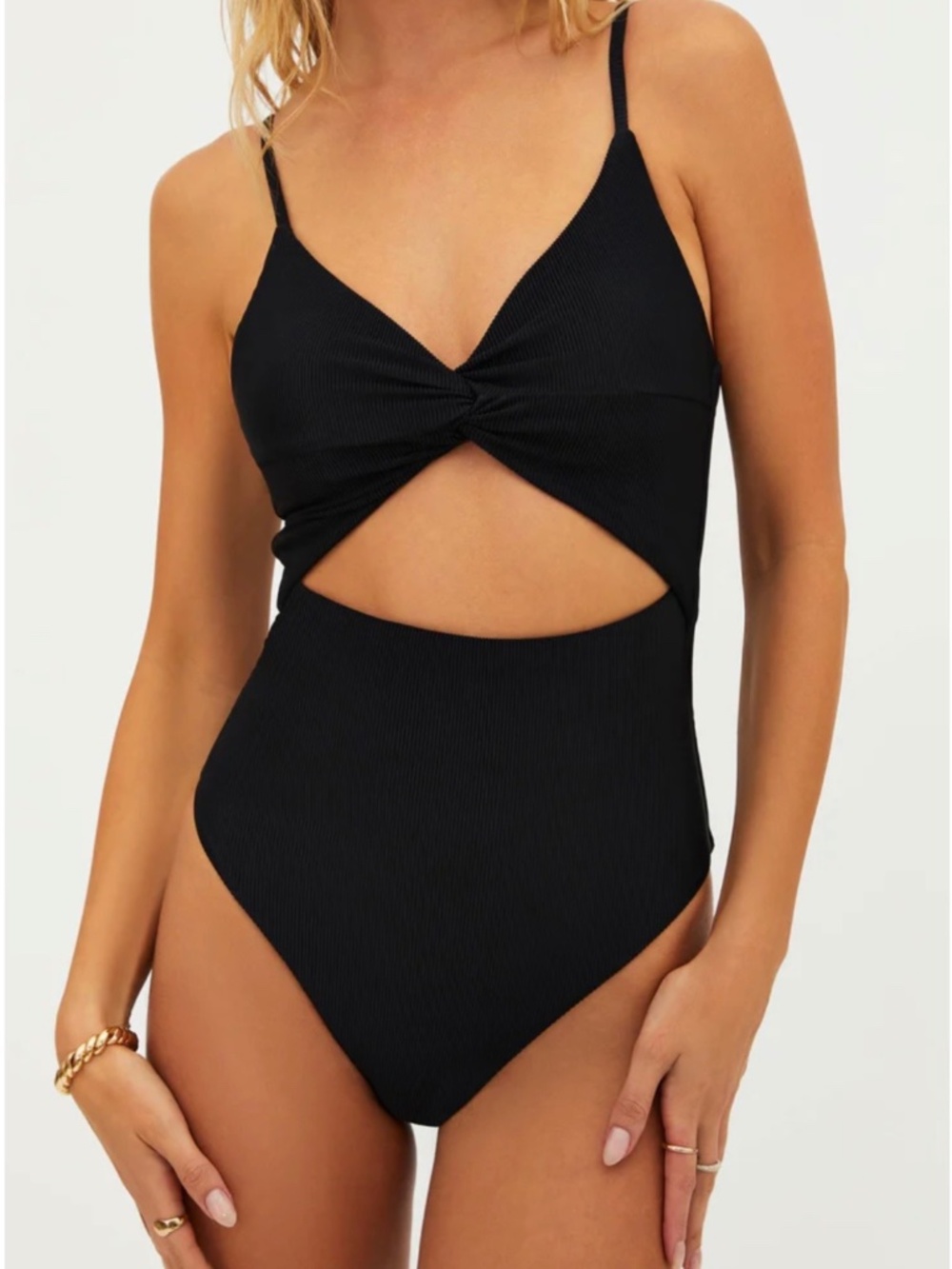 New Beachriot Annalisa One Piece Swimsuit in Black Size XL